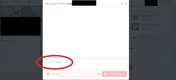 Twitter Messaggi Diretti url