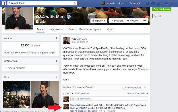 Facebook Mark Zuckerberg Community QA