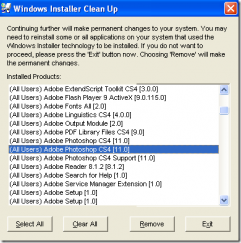 ... le normali procedure: si tratta di Windows Installer Cleanup Utility