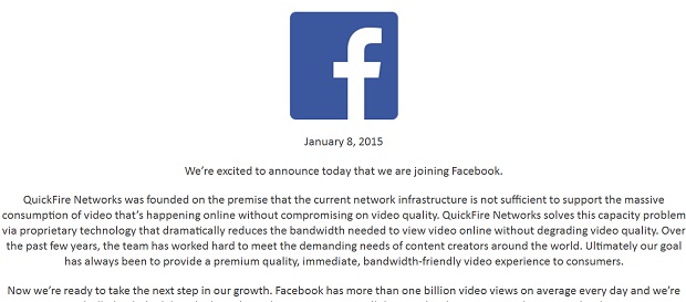 Facebook QuickFire Networks