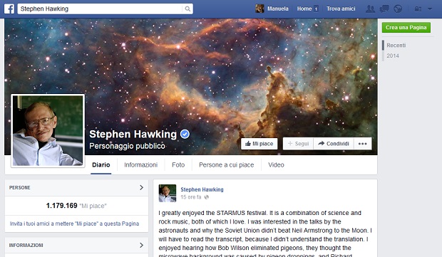 Facebook Stephen Hawking