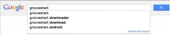 Grooveshark, niente piÃ�Â¹ autosuggest su Google