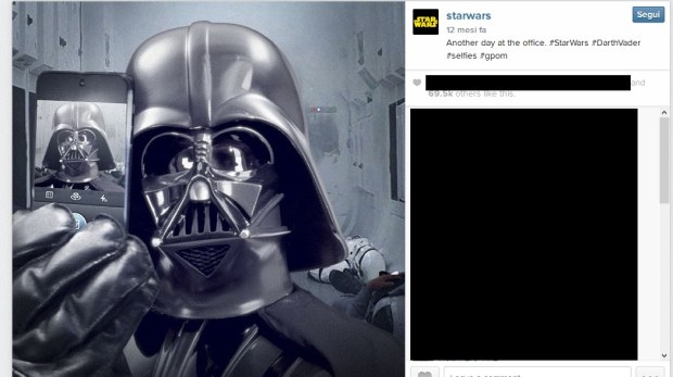 Selfie di Darth Vader