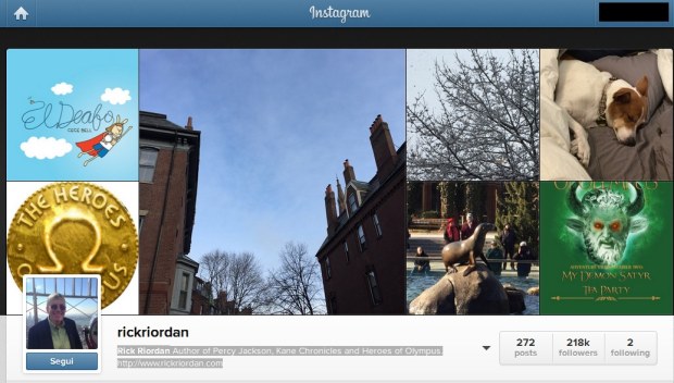 Account Instagram di Rick Riordan