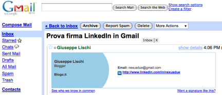 LinkedIn signature in Gmail