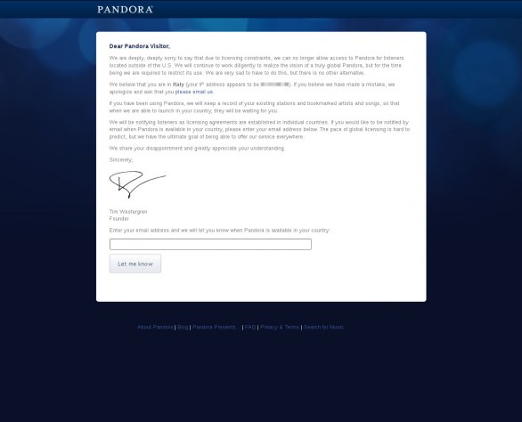 pandora rradio