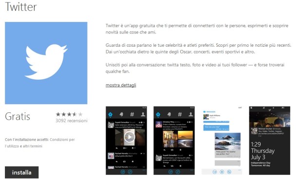 Twitter per Windows Phone