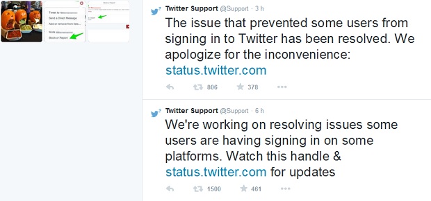 Twitter problemi login