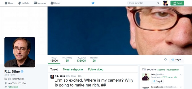 Twitter account RL Stine
