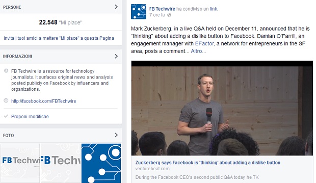 Facebook Dislike