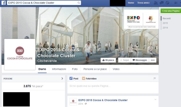 Facebook, Expo 2015 Milano: Cocoa & Chocolate Cluster