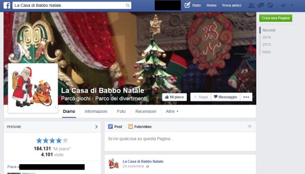 Pagina Facebook: La Casa di Babbo Natale