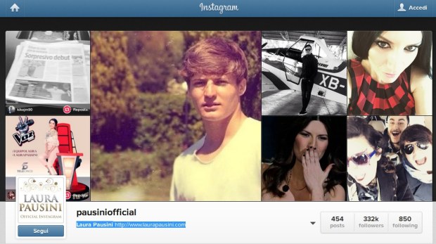 Account Instagram di Laura Pausini