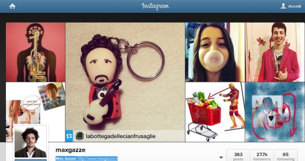 Account Instagram di Max Gazzè