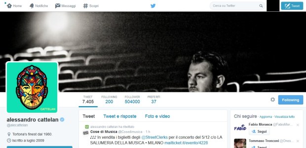 Account Twitter di Alessandro Cattelan